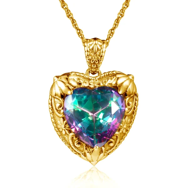 Szjinao Gold Red Ruby Heart Necklace For Women With Stone 15*15mm Victorian Pendant Royal Luxury Jewelry Valentine Day Gift Sale - Image 35