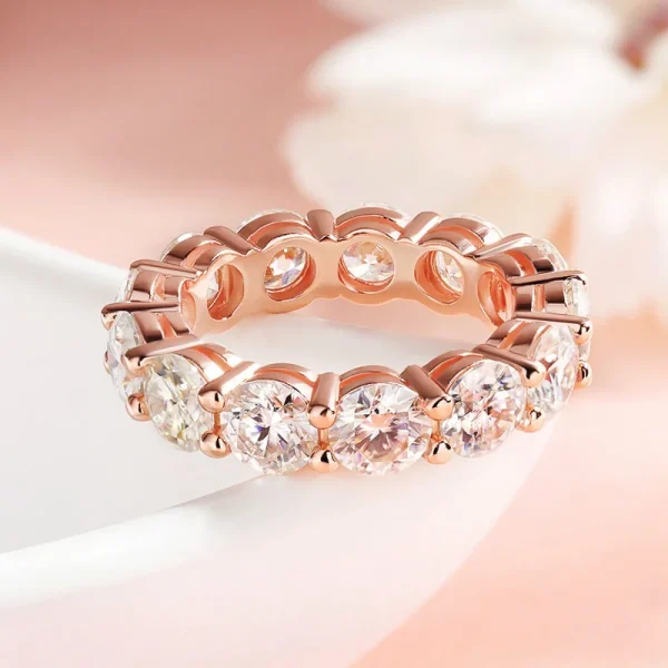 Smyoue 3/3.5/5mm Rose Gold Color All Moissanite Rings for Women Sparkling Wedding Ring 925 Sterling Silver Classic Jewelry GRA - Image 15