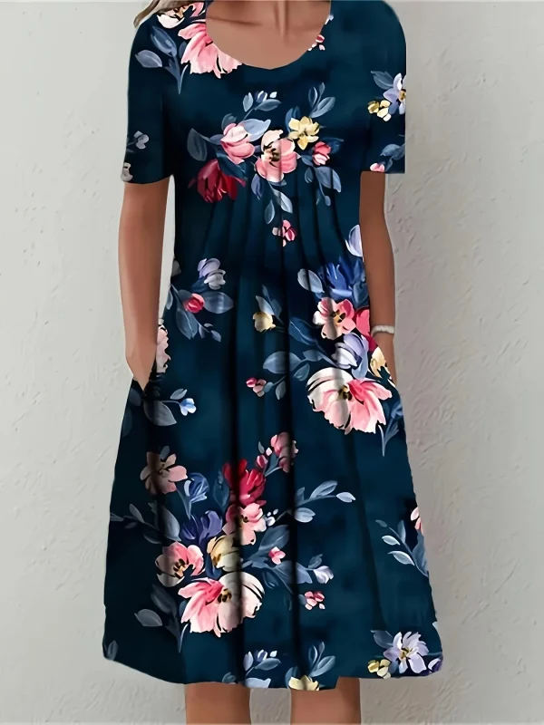 Fashion Elegant Women Dress Loose Casual Dress Women Printed Dress New Temperament