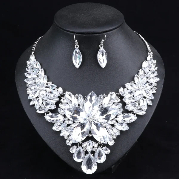 New Arrival Indian Bridal Jewelry Sets Wedding Party Costume Jewellery Womens Fashion Gifts Green Crystal Necklace Earrings Sets - Image 6
