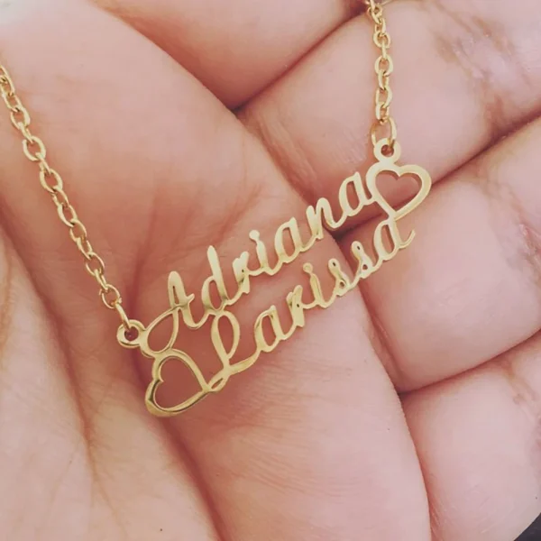 Personalized Custom Double Name Necklaces for Women Stainless Steel Couple Pendant Gold Color Chains Jewelry Valentines Day Gift - Image 25