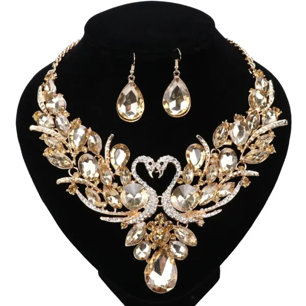 Fashion Nigerian Jewelry Set For Women Purple Tassel Earrings Necklace Set Banquet Dress Accessory Bridal Indian Jewellery - Image 6