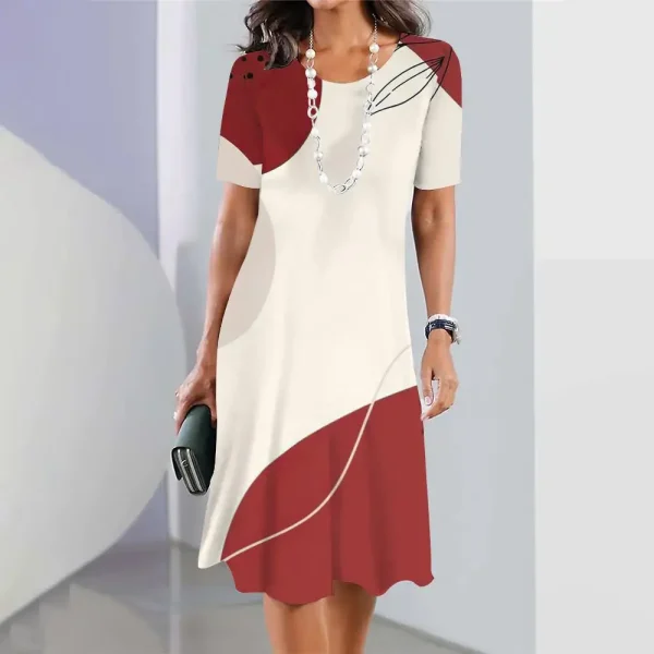 New Geometric Curve Graphic Print Women's Dresses Elegant Dresses Summer Dresses Plus Size Female Fashion Free Shipping - Image 4
