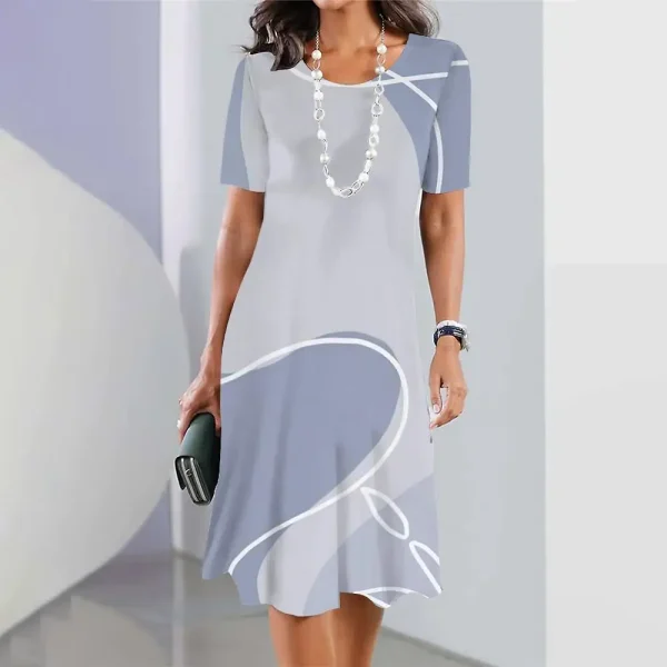 New Geometric Curve Graphic Print Women's Dresses Elegant Dresses Summer Dresses Plus Size Female Fashion Free Shipping - Image 2