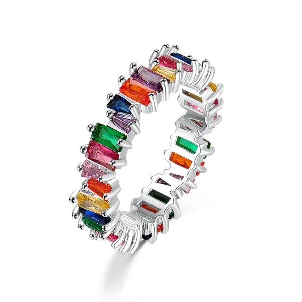 Fashion Luxury Charm CZ Zirconia Eternity Wedding Engagement Finger Rings for Women Green Multicolor Crystal Jewelry - Image 23
