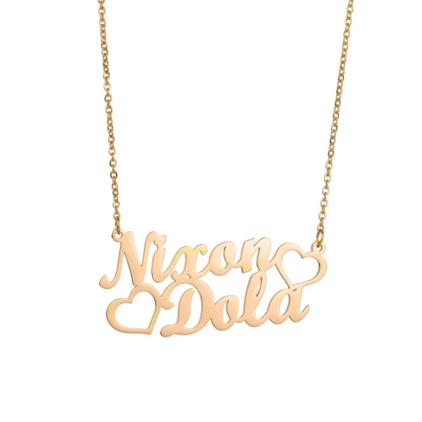Personalized Custom Double Name Necklaces for Women Stainless Steel Couple Pendant Gold Color Chains Jewelry Valentines Day Gift - Image 21