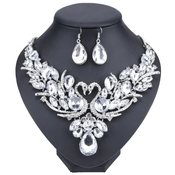 Fashion Nigerian Jewelry Set For Women Purple Tassel Earrings Necklace Set Banquet Dress Accessory Bridal Indian Jewellery - Image 7