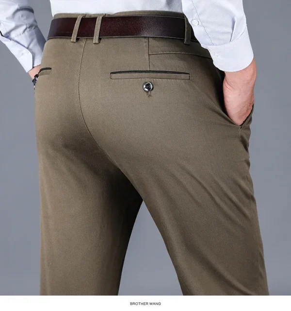 2024 New 98% Cotton Casual Pants Men's Clothing Classic Straight Loose High Waist Elastic Trousers Male Brand Clothes - Image 15