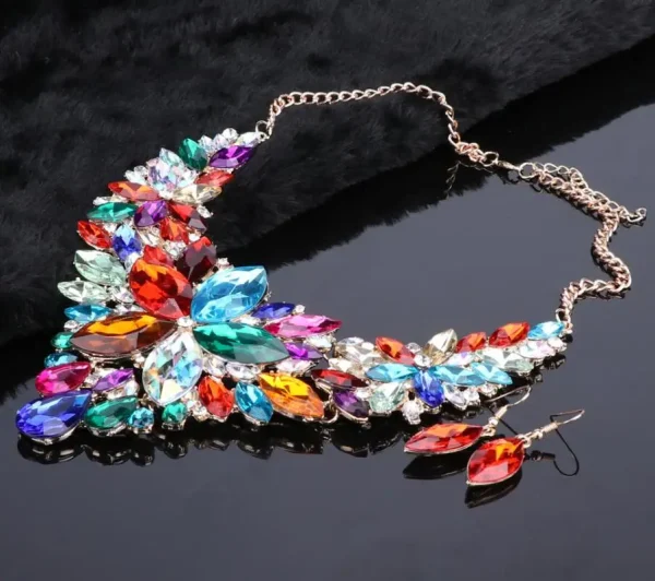Fashion Crystal Jewelry Sets Bridal Necklace Earrings Sets Wedding Party Jewelery Dress Jewellery Decoration Accessories - Image 12
