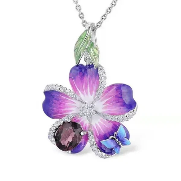 BAOSHINA Red Flower Jewelry Set Series !  Trendy Rose Flower Zircon Earrings Necklace Ring Jewelry Set For Women Wedding Jewelry - Image 13