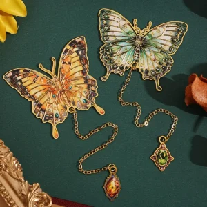 Retro Metal Butterfly Bookmark Pendant Student Gift Metal Bookmark School Office Supplies Stationery Book Page Clip Teacher