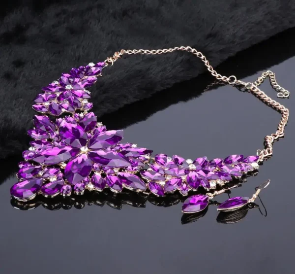 Fashion Crystal Jewelry Sets Bridal Necklace Earrings Sets Wedding Party Jewelery Dress Jewellery Decoration Accessories - Image 14