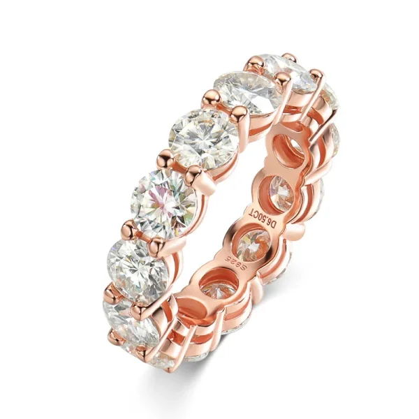Smyoue 3/3.5/5mm Rose Gold Color All Moissanite Rings for Women Sparkling Wedding Ring 925 Sterling Silver Classic Jewelry GRA - Image 8