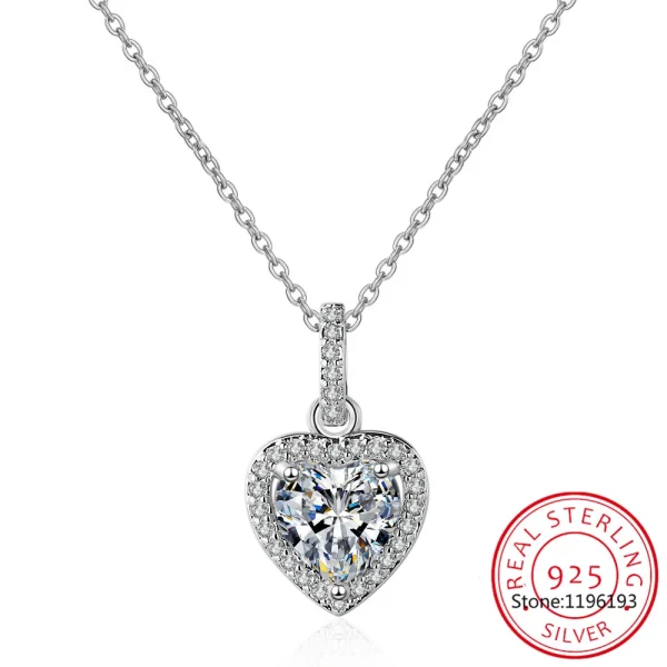 925 Sterling Silver 4 Carat D Color Heart Moissanite Pendant Necklace For Women Sparkling Pink Gemstone Party Fine Jewelry - Image 16