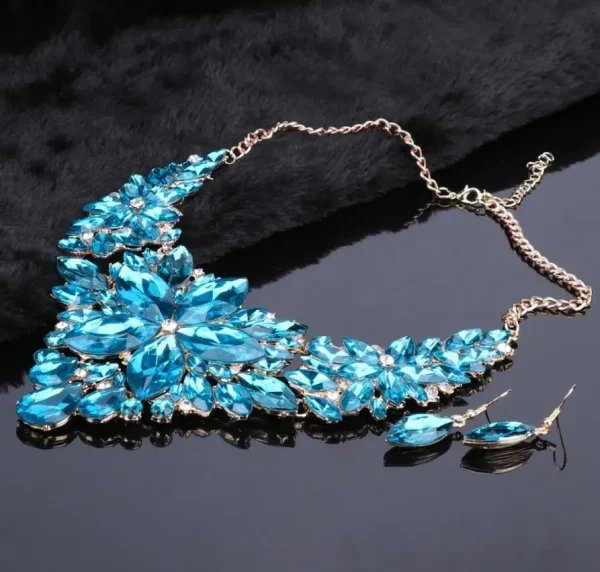 Fashion Crystal Jewelry Sets Bridal Necklace Earrings Sets Wedding Party Jewelery Dress Jewellery Decoration Accessories - Image 16
