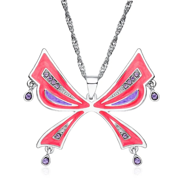 Zircon Butterfly Necklace Big Size Light Luxury Pandant Colorful Insect Dating Wedding Party Jewelry For Women Girls Gift - Image 13