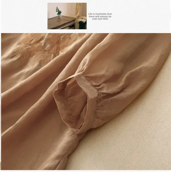 Summer New Fashion Embroidery Cotton Linen Artistic Shirt Top Vintage Shirt Women's Loose Fit Short Sleeves Women's - Image 15