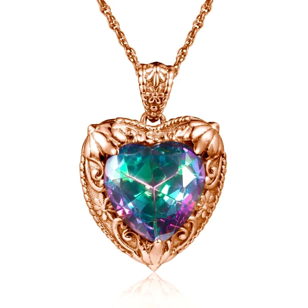 Szjinao Gold Red Ruby Heart Necklace For Women With Stone 15*15mm Victorian Pendant Royal Luxury Jewelry Valentine Day Gift Sale - Image 36