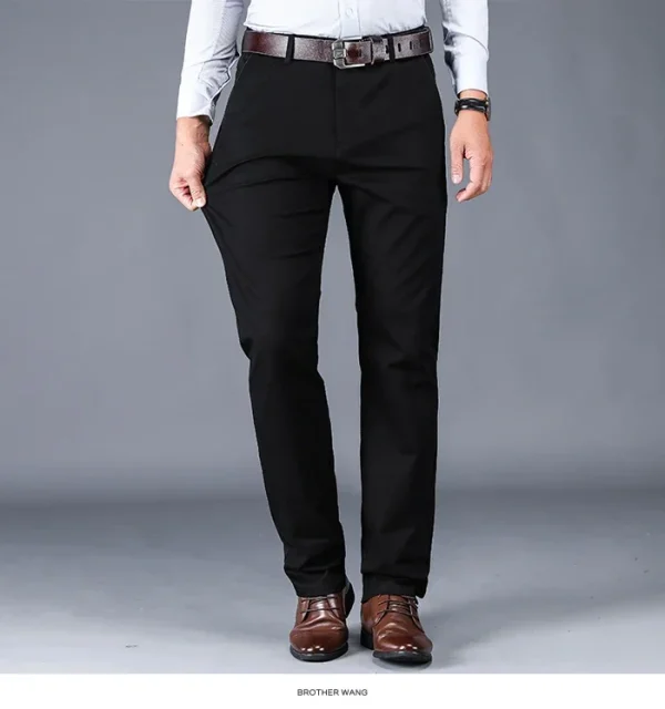 2024 New 98% Cotton Casual Pants Men's Clothing Classic Straight Loose High Waist Elastic Trousers Male Brand Clothes - Image 19