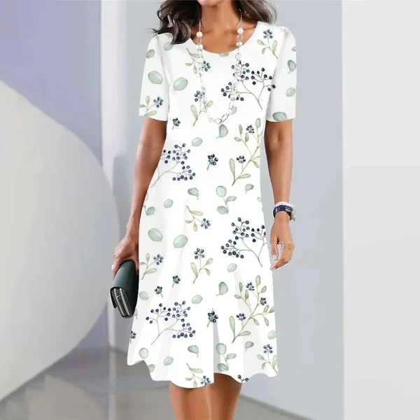2024 New Botanical & Flower Print Women's Dresses Plus Size Elegant Long Dresses Female Women Clothing One-piece Dress - Image 16