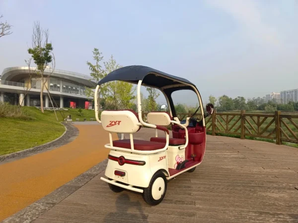 2025 Hot Selling Electric Tricycle for Family Use Open Body Rickshaw with Roof for Passenger and Cargo for Adults - Image 2