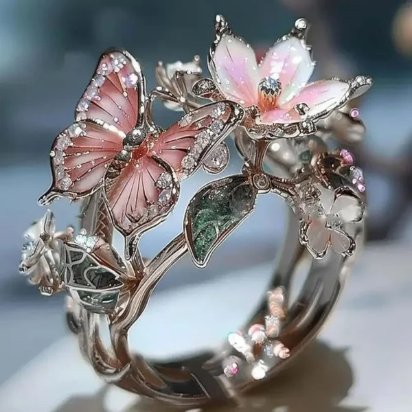 Aesthetic Butterfly Flower Ring for Women Luxury Rhinestone Stylish Opening Ring Non-fading Wedding Party Jewelry Fashion Gifts - Image 17