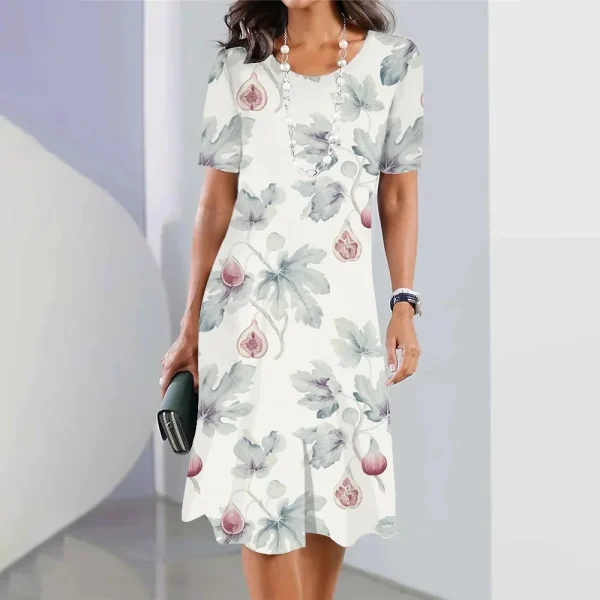 2024 New Botanical & Flower Print Women's Dresses Plus Size Elegant Long Dresses Female Women Clothing One-piece Dress - Image 24