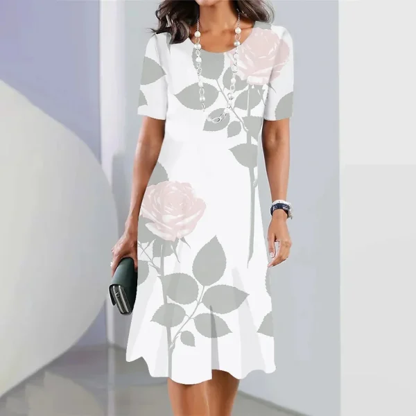 2024 New Botanical & Flower Print Women's Dresses Plus Size Elegant Long Dresses Female Women Clothing One-piece Dress - Image 26