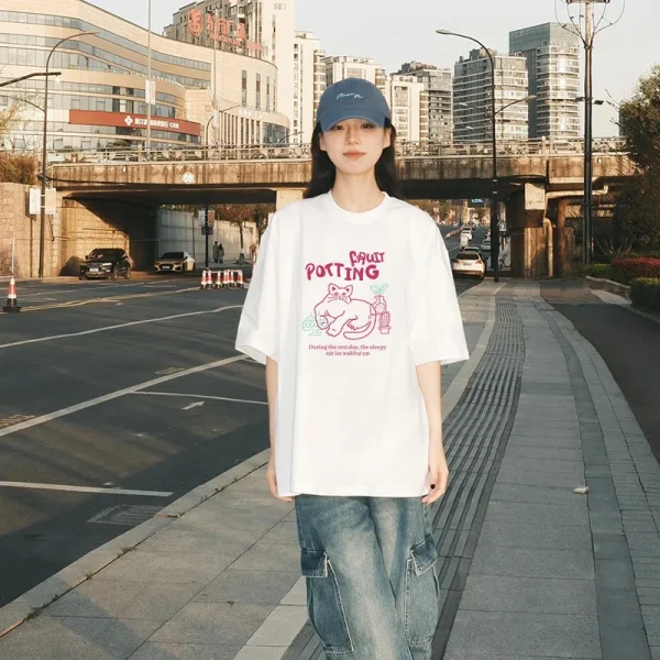 T-shirts Women Summer Tshirt Lady Oversize Female Clothes Loose Short Sleeve Graphic T-Shirt Y2k Tops - Image 8