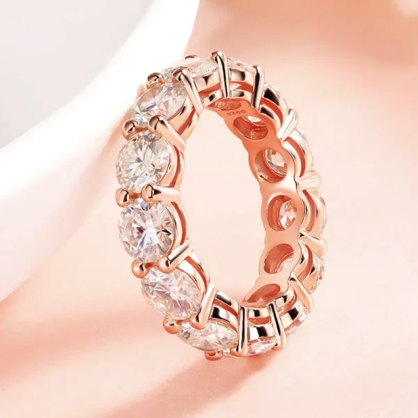 Smyoue 3/3.5/5mm Rose Gold Color All Moissanite Rings for Women Sparkling Wedding Ring 925 Sterling Silver Classic Jewelry GRA - Image 17