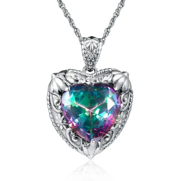 Szjinao Gold Red Ruby Heart Necklace For Women With Stone 15*15mm Victorian Pendant Royal Luxury Jewelry Valentine Day Gift Sale - Image 37