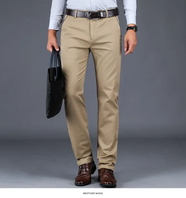2024 New 98% Cotton Casual Pants Men's Clothing Classic Straight Loose High Waist Elastic Trousers Male Brand Clothes - Image 16
