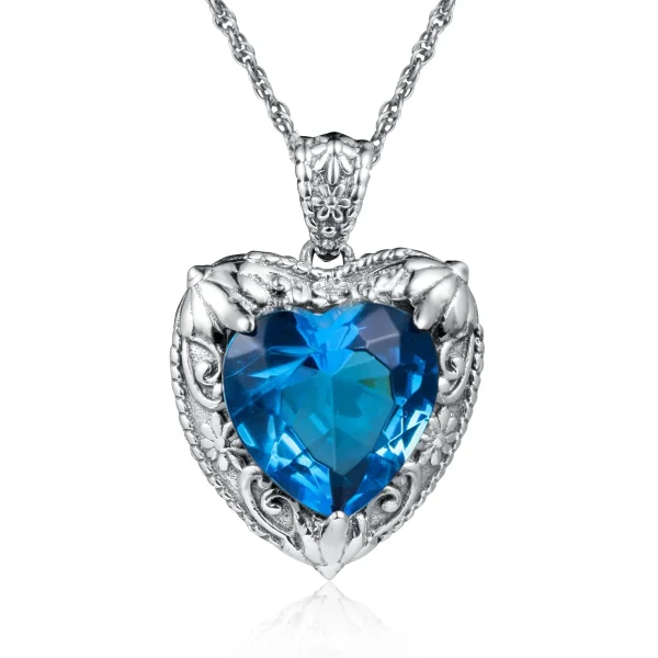 Szjinao Gold Red Ruby Heart Necklace For Women With Stone 15*15mm Victorian Pendant Royal Luxury Jewelry Valentine Day Gift Sale - Image 9