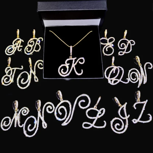 Flatfoosie New A-Z Cursive Initial Letter Name Pendant Necklace For Women Simple Rope Chain Letter Necklace Fashion Jewelry Gift - Image 4
