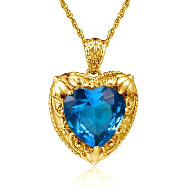 Szjinao Gold Red Ruby Heart Necklace For Women With Stone 15*15mm Victorian Pendant Royal Luxury Jewelry Valentine Day Gift Sale - Image 7