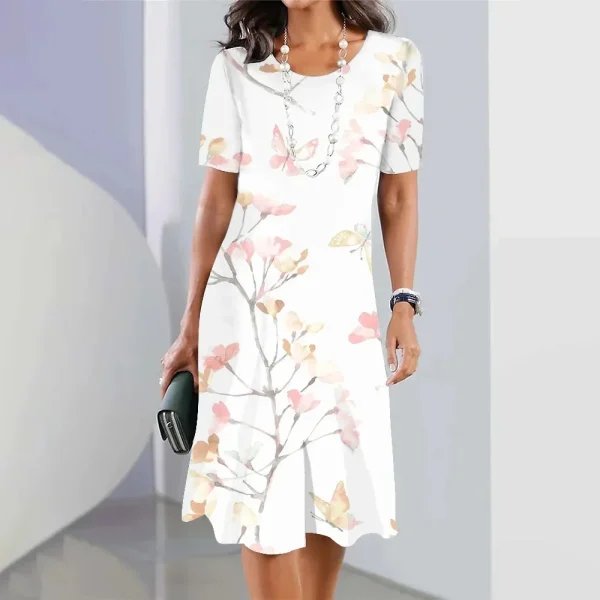 2024 New Botanical & Flower Print Women's Dresses Plus Size Elegant Long Dresses Female Women Clothing One-piece Dress - Image 10