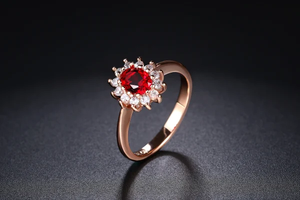 Classic Red Crystal Wedding Rings for Women Bridal Beautiful Rose Gold Color Zirconia Engagement Ring Fashion Jewelry R187 - Image 22