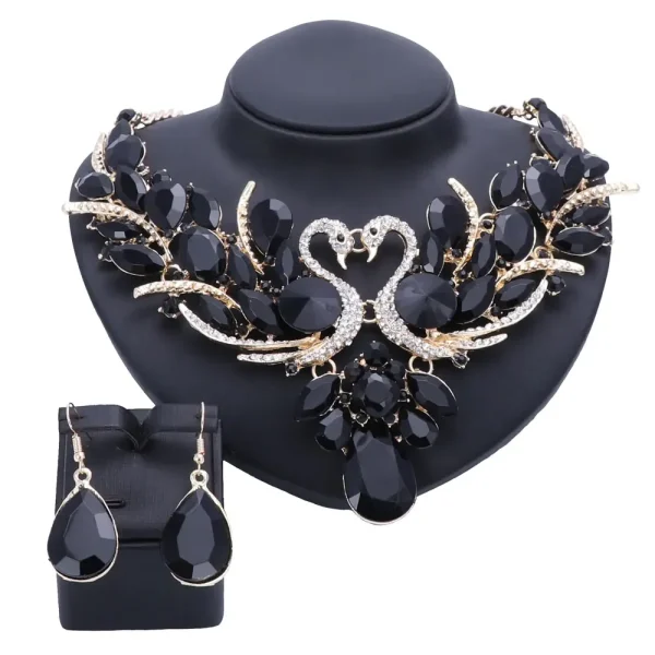 Fashion Nigerian Jewelry Set For Women Purple Tassel Earrings Necklace Set Banquet Dress Accessory Bridal Indian Jewellery - Image 17