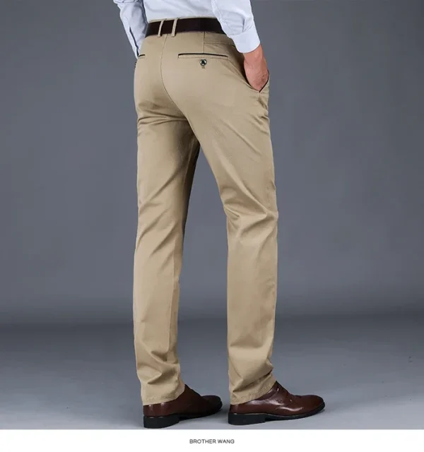 2024 New 98% Cotton Casual Pants Men's Clothing Classic Straight Loose High Waist Elastic Trousers Male Brand Clothes - Image 17