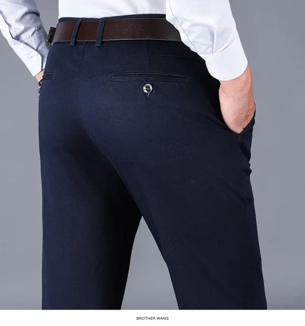 2024 New 98% Cotton Casual Pants Men's Clothing Classic Straight Loose High Waist Elastic Trousers Male Brand Clothes - Image 24