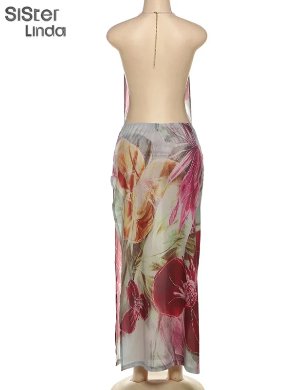 Sisterlinda Autumn Release Junior Ankle-Length Sexy High Street Dress K24D57158Girl Printing Slim Cleavage Backless Fashion Robe - Image 15