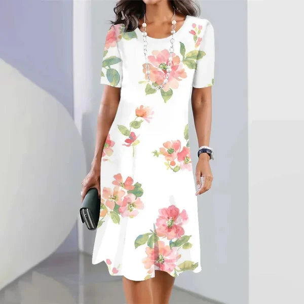 2024 New Botanical & Flower Print Women's Dresses Plus Size Elegant Long Dresses Female Women Clothing One-piece Dress - Image 22