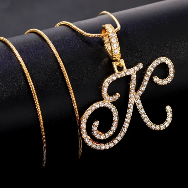Flatfoosie New A-Z Cursive Initial Letter Name Pendant Necklace For Women Simple Rope Chain Letter Necklace Fashion Jewelry Gift - Image 12