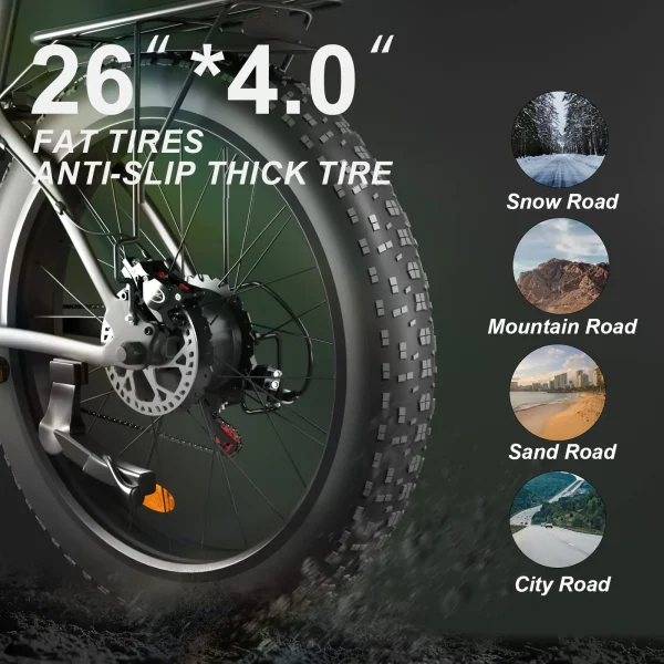 US Warehouse Popular SMLRO XDC600 PLUS AWD Electric Bike 1000W 2000W 48V 52V 26" Motor Bike Fat Tire Mountain Snow Bicycle Ebike - Image 4
