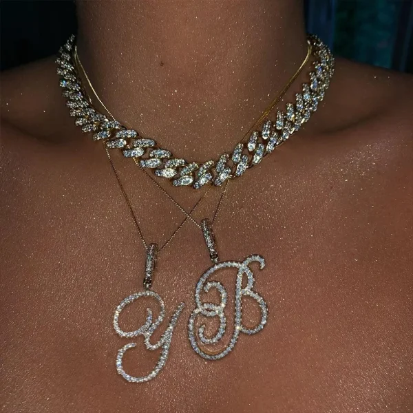 Flatfoosie New A-Z Cursive Initial Letter Name Pendant Necklace For Women Simple Rope Chain Letter Necklace Fashion Jewelry Gift - Image 3