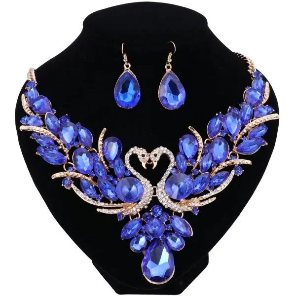 Fashion Nigerian Jewelry Set For Women Purple Tassel Earrings Necklace Set Banquet Dress Accessory Bridal Indian Jewellery - Image 11