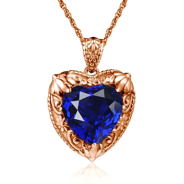 Szjinao Gold Red Ruby Heart Necklace For Women With Stone 15*15mm Victorian Pendant Royal Luxury Jewelry Valentine Day Gift Sale - Image 41