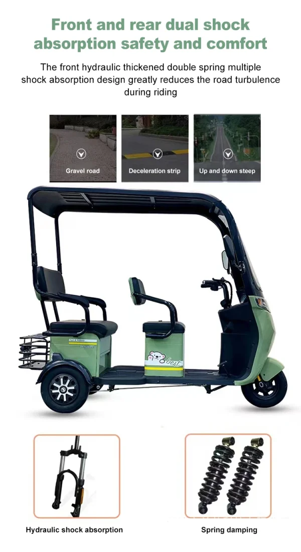 Factory Supply Leisure Moped Electric Scooter With 3 Wheels 800w 1000w 48v 60v Three-wheeled Electric Tricycle With Shed Battery - Image 13