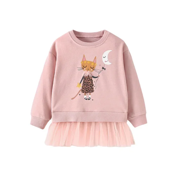 Jumping Meters New Arrival 2-7T Girls Baby Clothes Mouse Applique Girls Sweatshirts Toddler Costume Mesh Hooded Shirts - Image 7