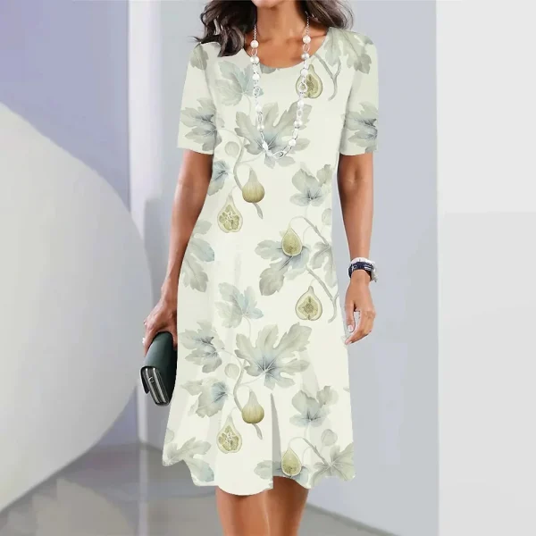 2024 New Botanical & Flower Print Women's Dresses Plus Size Elegant Long Dresses Female Women Clothing One-piece Dress - Image 20